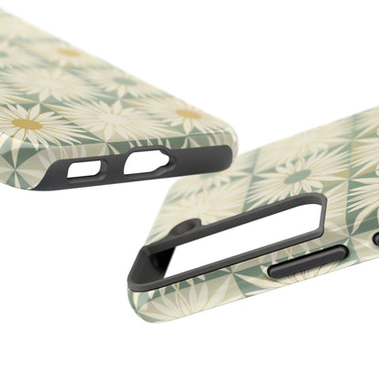 Retro Daisy Tough Phone Case — Vintage Floral Protective Cover for iPhone