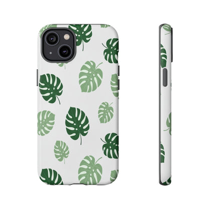 Monstera Leaf Phone Case — Tropical Green Pattern Tough Case