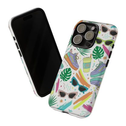 Tough Cases — Colorful Retro Sneakers & Sunglasses Phone Case