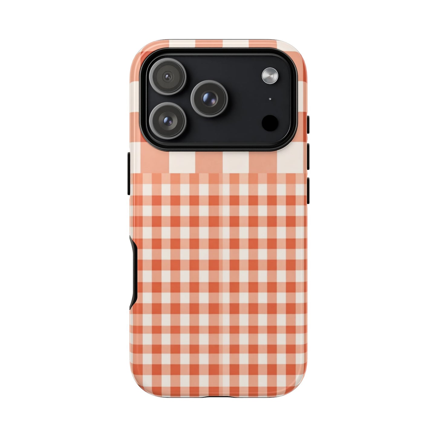Buffalo Check Tough Phone Case — Orange Gingham Protective Cover