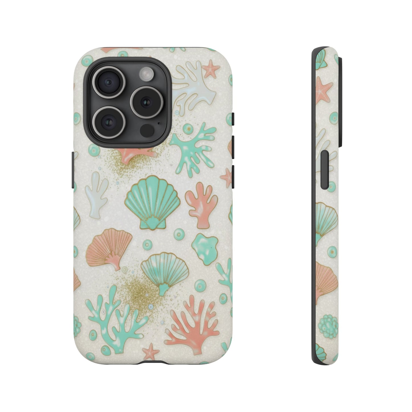Seashell Coral Phone Case — Pastel Beach Shells Protective Tough Case