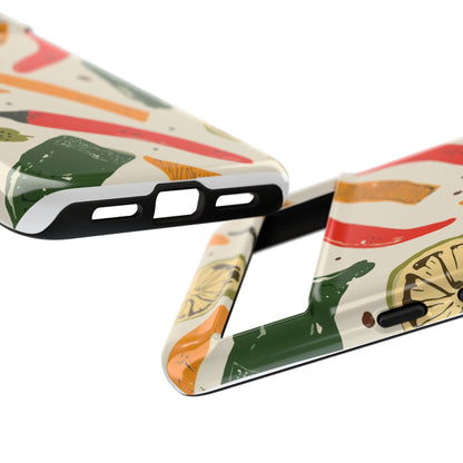 Spicy Peppers Phone Case – Colorful Chili, Lime & Citrus Pattern