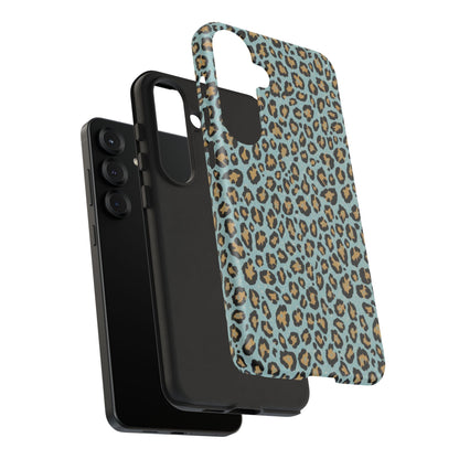 Leopard Print Tough Phone Case - Blue Cheetah Protective Cover