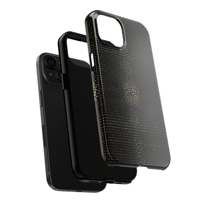 Tough Phone Case — Black Textured Metallic Dot Shield