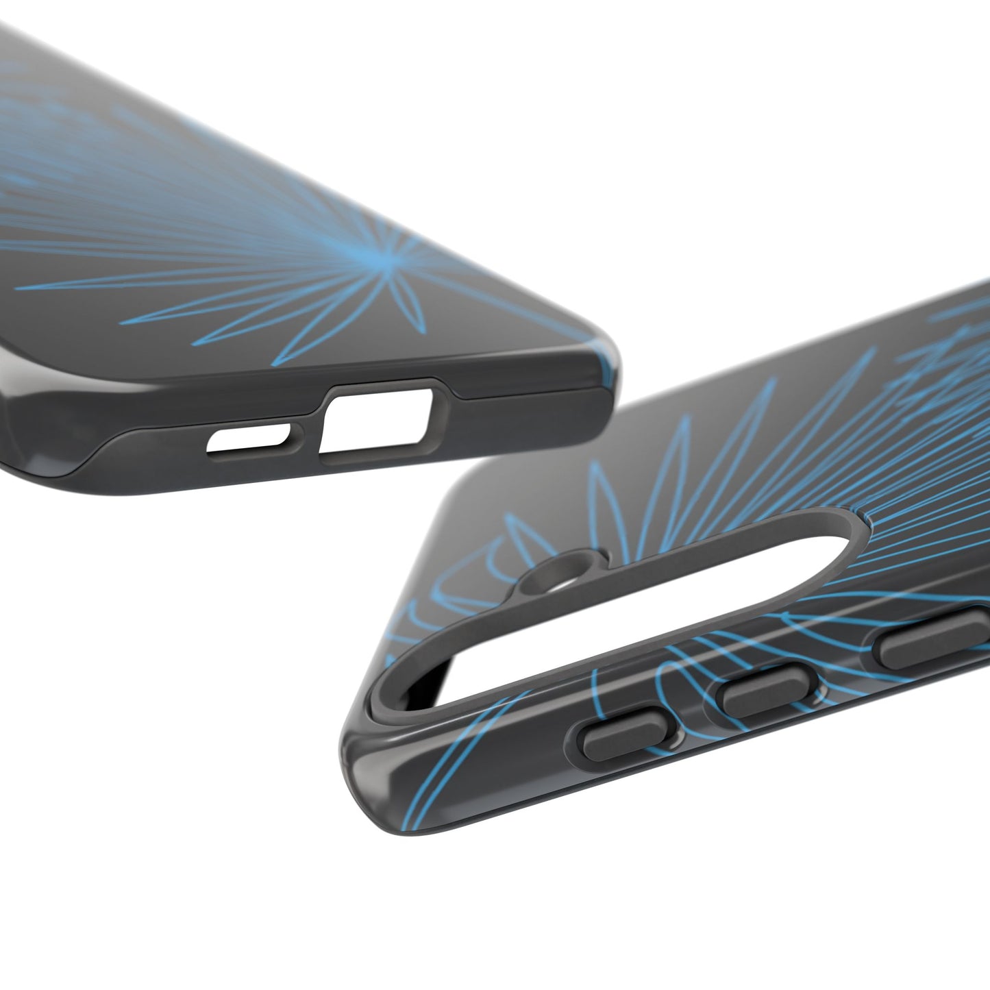 Blue Dandelion Burst Tough Phone Case — Protective Floral iPhone Cover