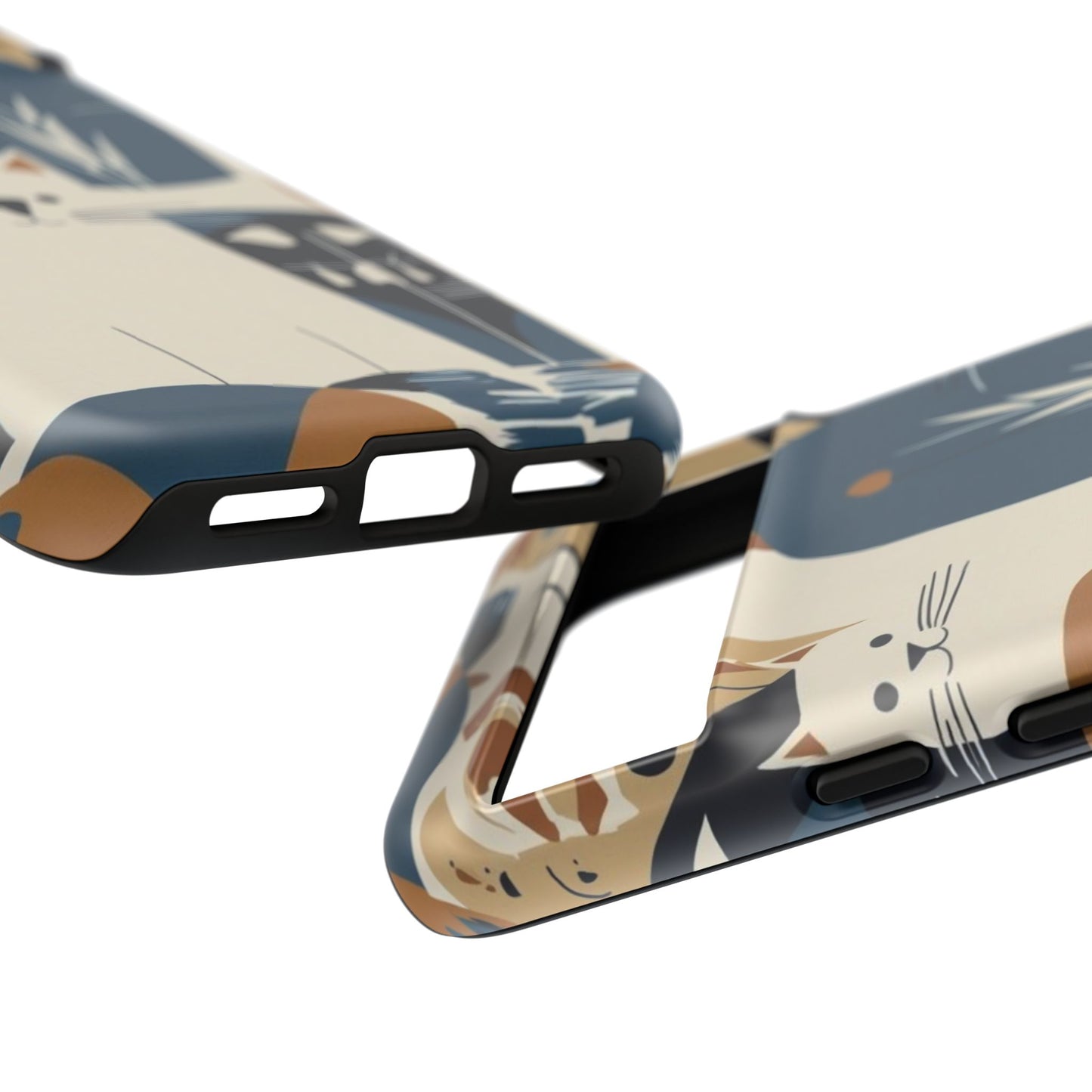 Cat Pattern Phone Case – Retro Abstract Cats Protective iPhone Cover