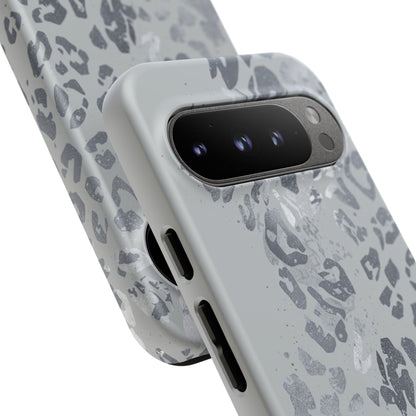 Gray Leopard Print Tough Phone Case