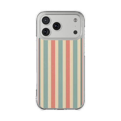Retro Stripe Clear Magnetic Phone Case