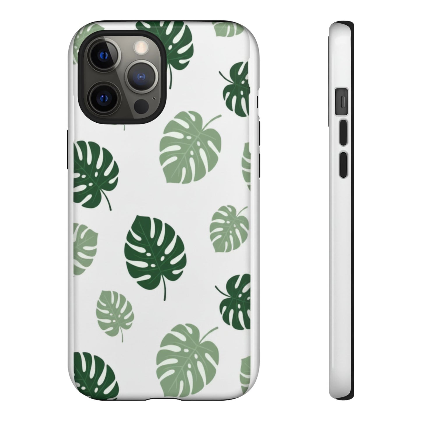 Monstera Leaf Tough Phone Case – Tropical Green Palm Pattern Protective Cover