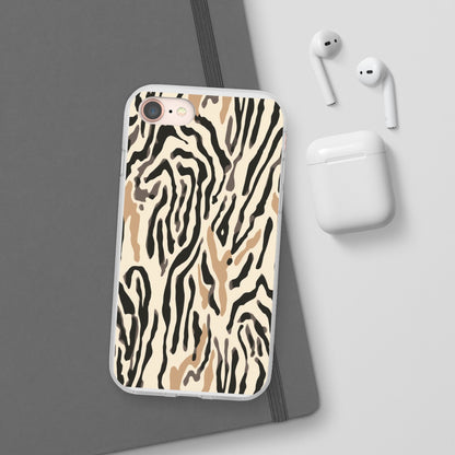 Zebra Stripe Phone Case – Neutral Animal Print Flexi Case
