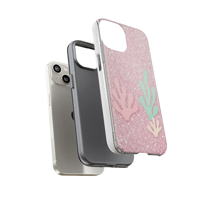 Pink Glitter Seaweed Tough Case - Sparkle Protective Phone Cover