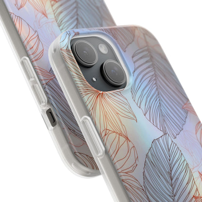Floral Holographic Phone Case — Iridescent Leaves & Flowers Flexi Case