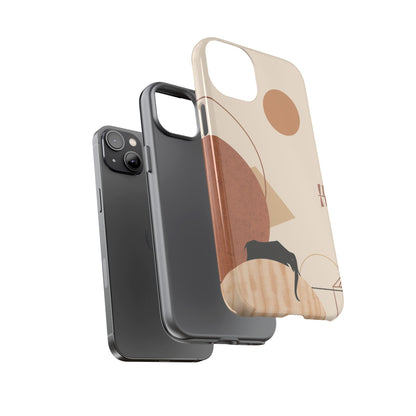 Abstract Earth Tones Phone Case — Minimal Geometric Design