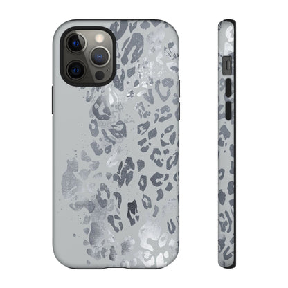 Gray Leopard Print Tough Phone Case
