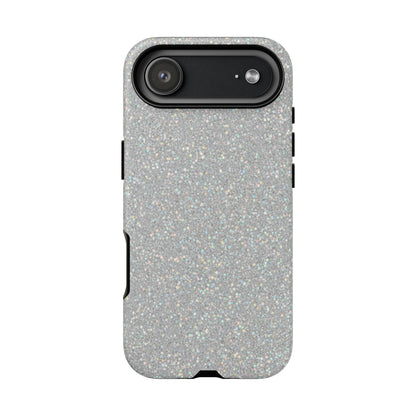 Glitter Silver Tough Phone Case — Sparkling Protective Phone Case