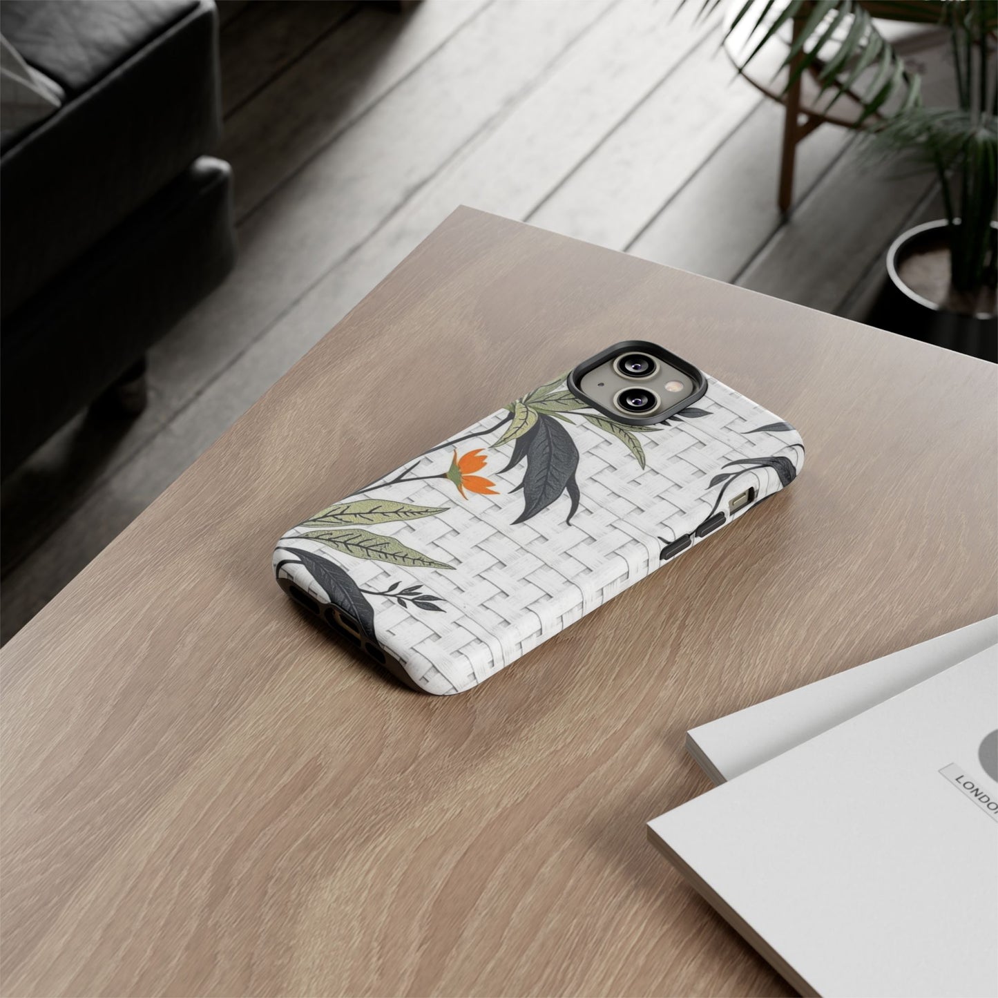 Floral Woven Tough Phone Case — Protective Botanical iPhone Cover