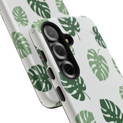 Monstera Leaf Phone Case — Tropical Green Pattern Tough Case