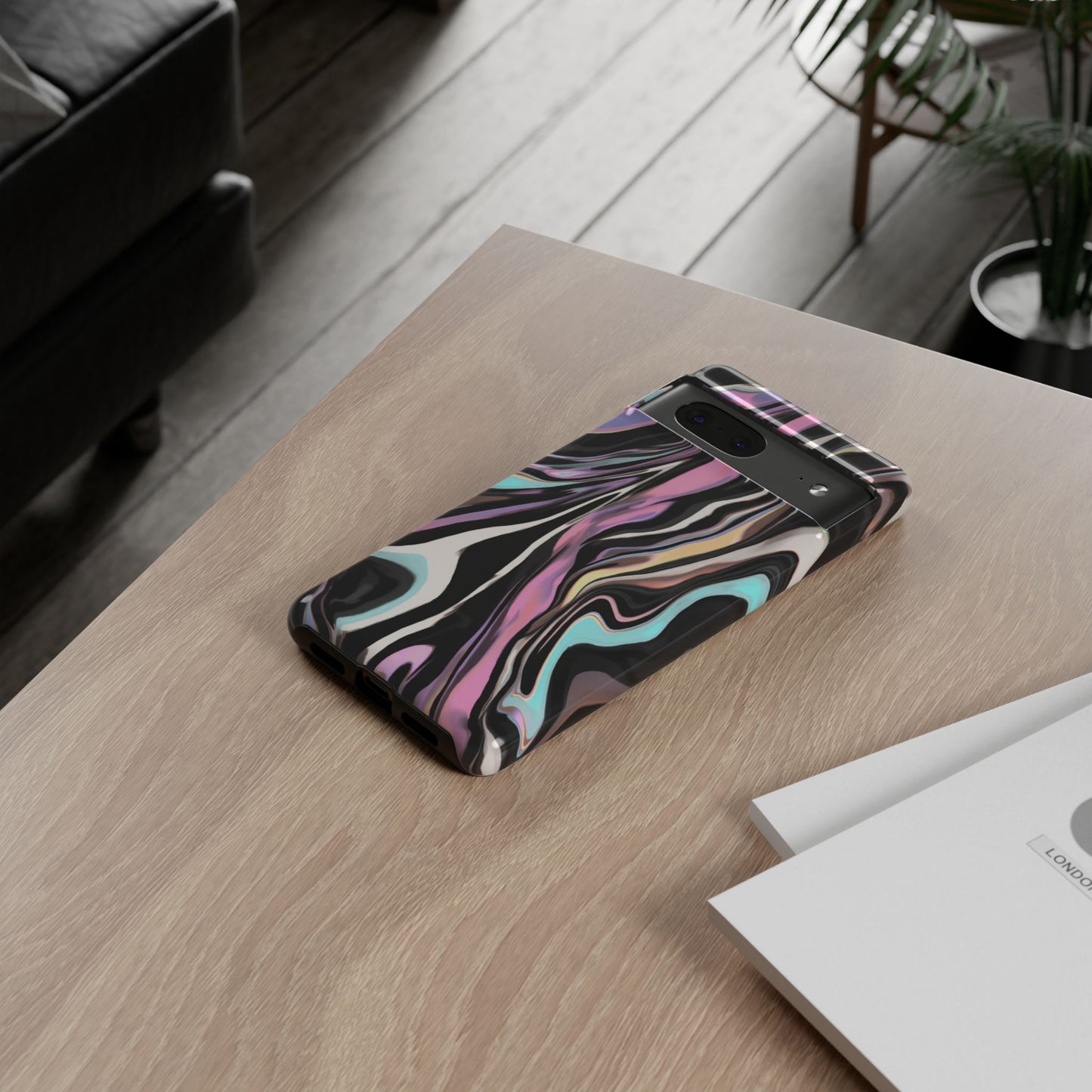Abstract Marble Tough Phone Case — Pastel Swirl Protective Cover