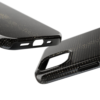 Tough Phone Case — Black Textured Metallic Dot Shield