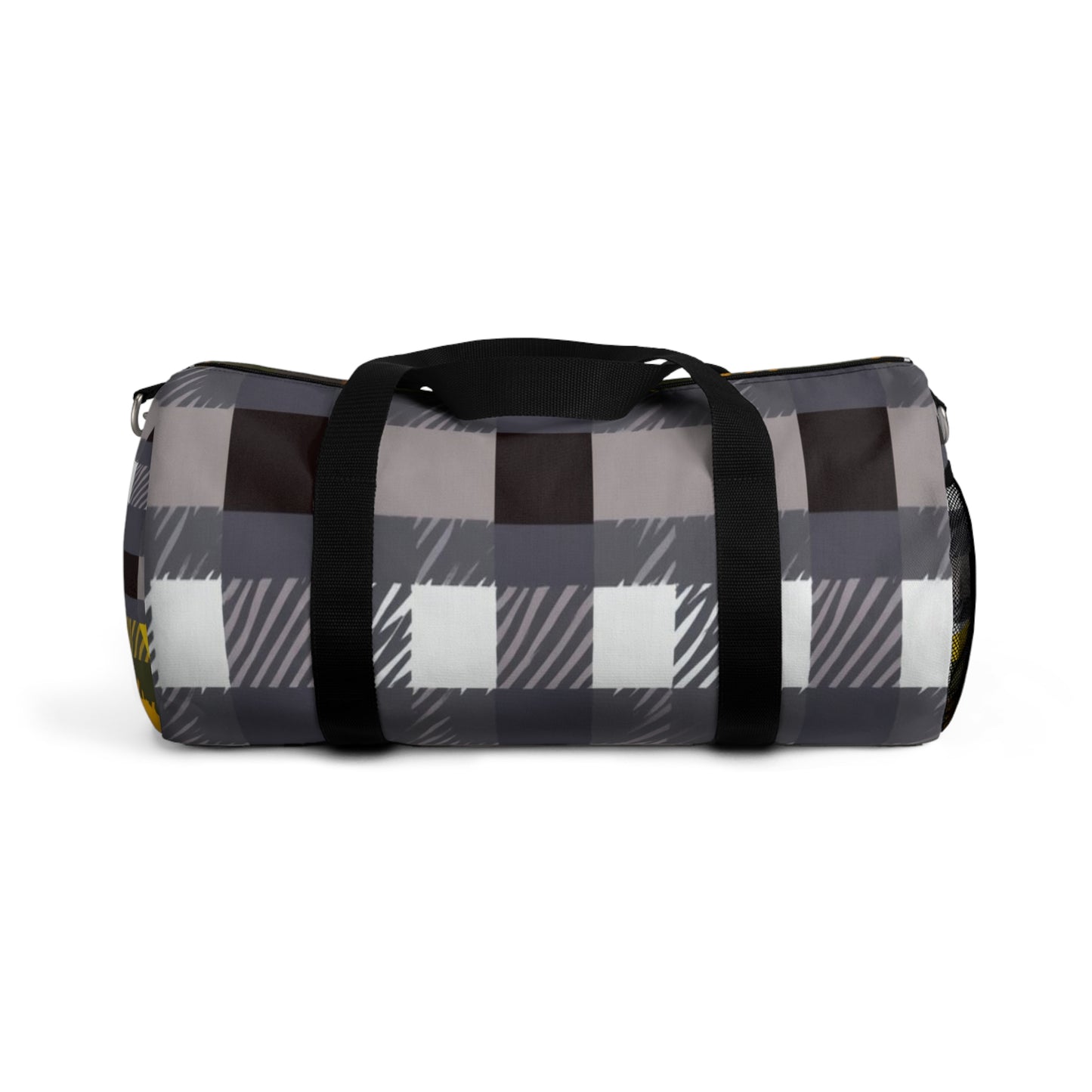 Gray Plaid Duffel Bag — Cozy Check Travel Gym Bag