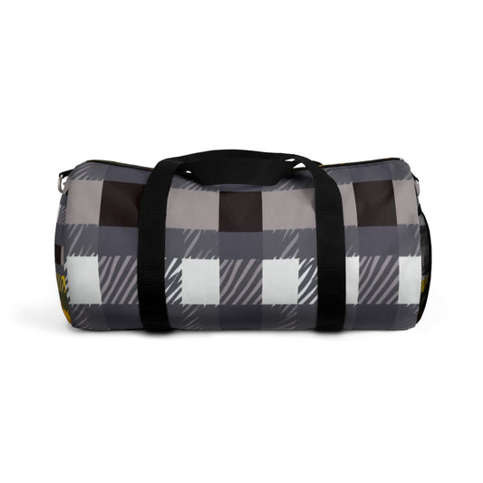 Gray Plaid Duffel Bag — Cozy Check Travel Gym Bag