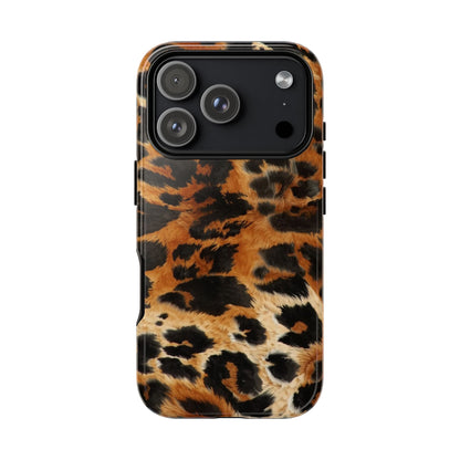 Leopard Print Tough Phone Case – Rugged Protective iPhone Cover