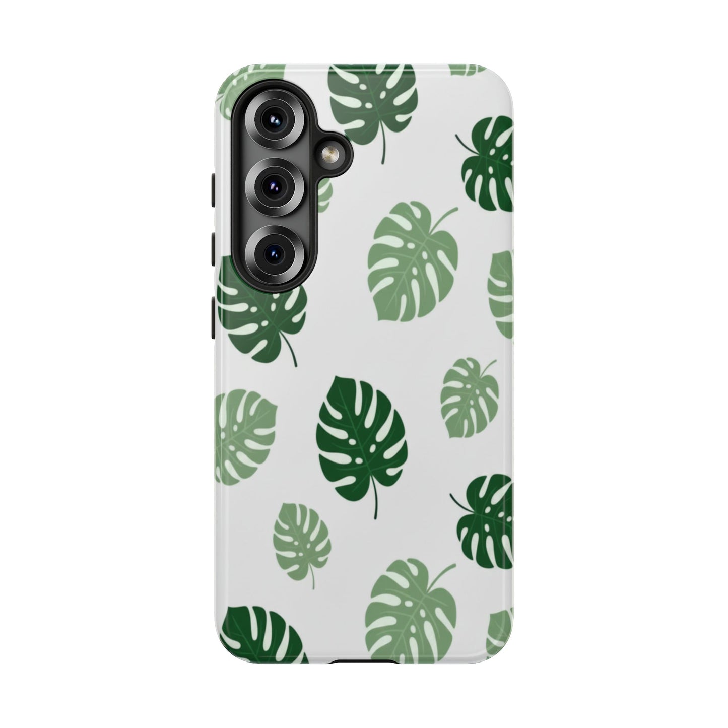 Monstera Leaf Phone Case — Tropical Green Pattern Tough Case