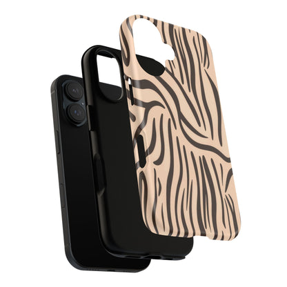 Zebra Stripe Tough Phone Case – Neutral Animal Print Protective Cover