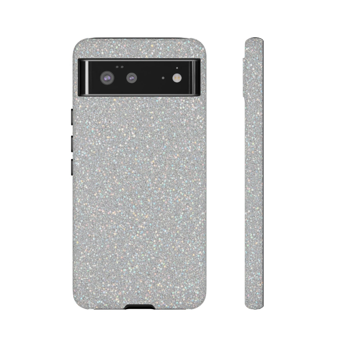 Glitter Silver Tough Phone Case — Sparkling Protective Phone Case