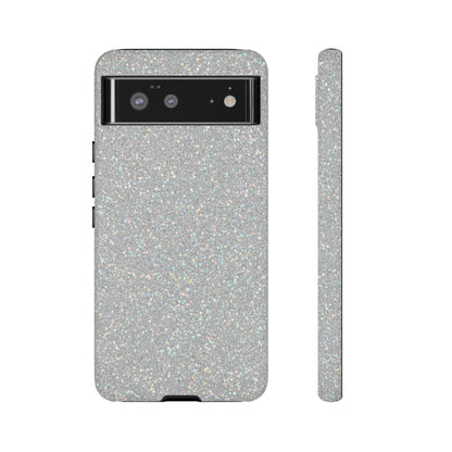 Glitter Silver Tough Phone Case — Sparkling Protective Phone Case