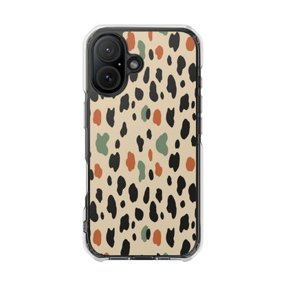 Clear Magnetic Impact Phone Case — Neutral Multicolor Leopard Print