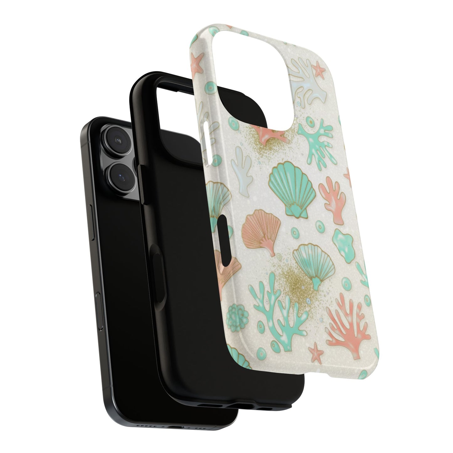 Seashell Coral Phone Case — Pastel Beach Shells Protective Tough Case