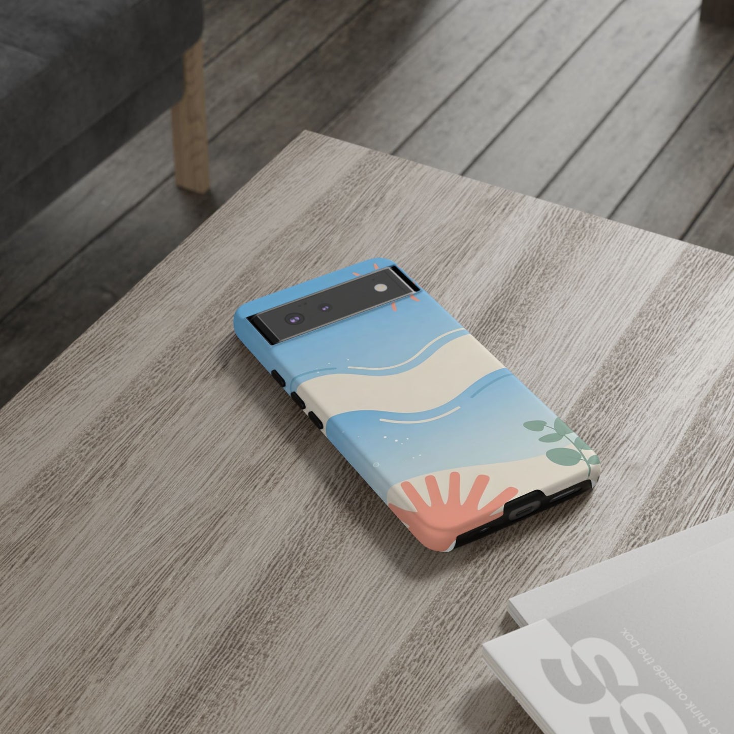 Beach Waves Tough Phone Case — Summer Sun & Seashell Protective Cover