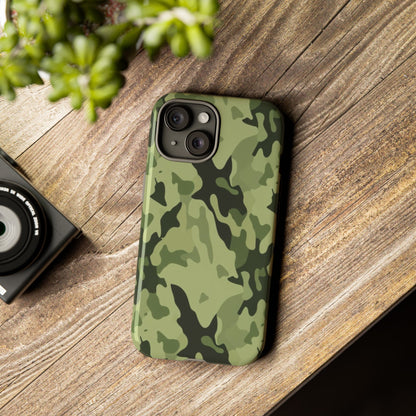 Camo Tough Phone Case — Military Green Protective iPhone Cover