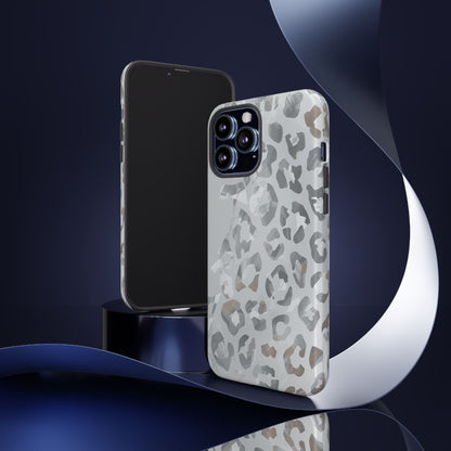 Silver Leopard Tough Phone Case