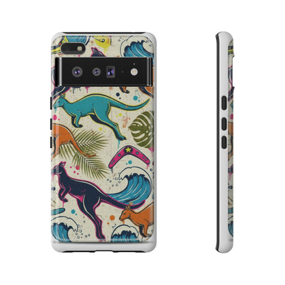 Tough Cases — Colorful Surfing Kangaroo Phone Case