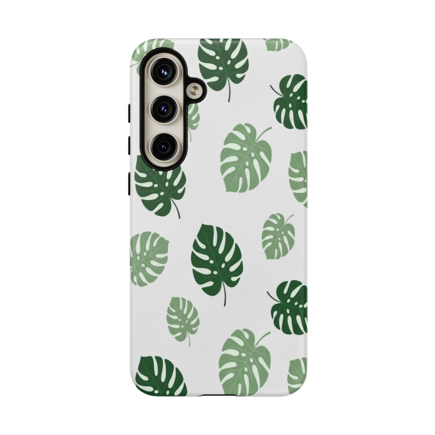 Monstera Leaf Phone Case — Tropical Green Pattern Tough Case