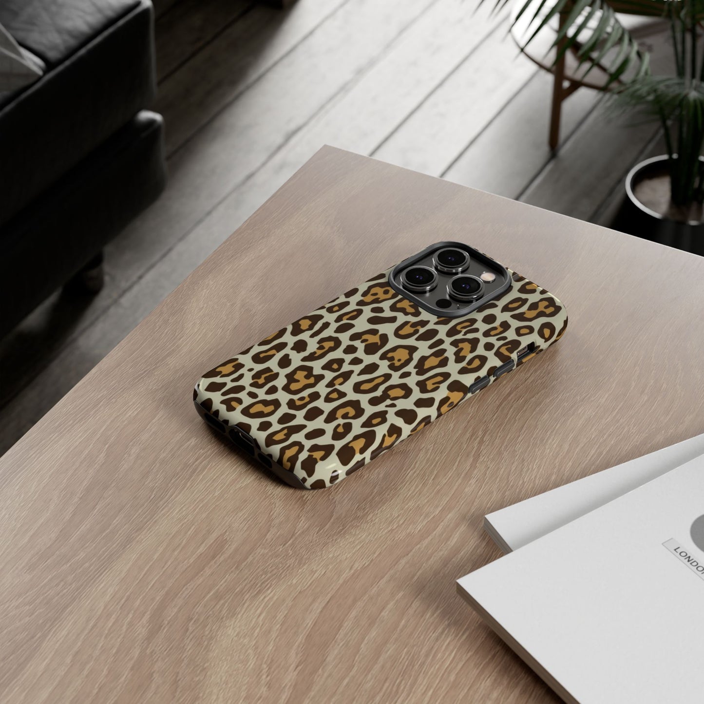 Leopard Print Tough Phone Case — Durable Protective Animal Print Case