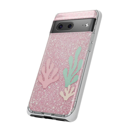 Pink Glitter Seaweed Tough Case - Sparkle Protective Phone Cover