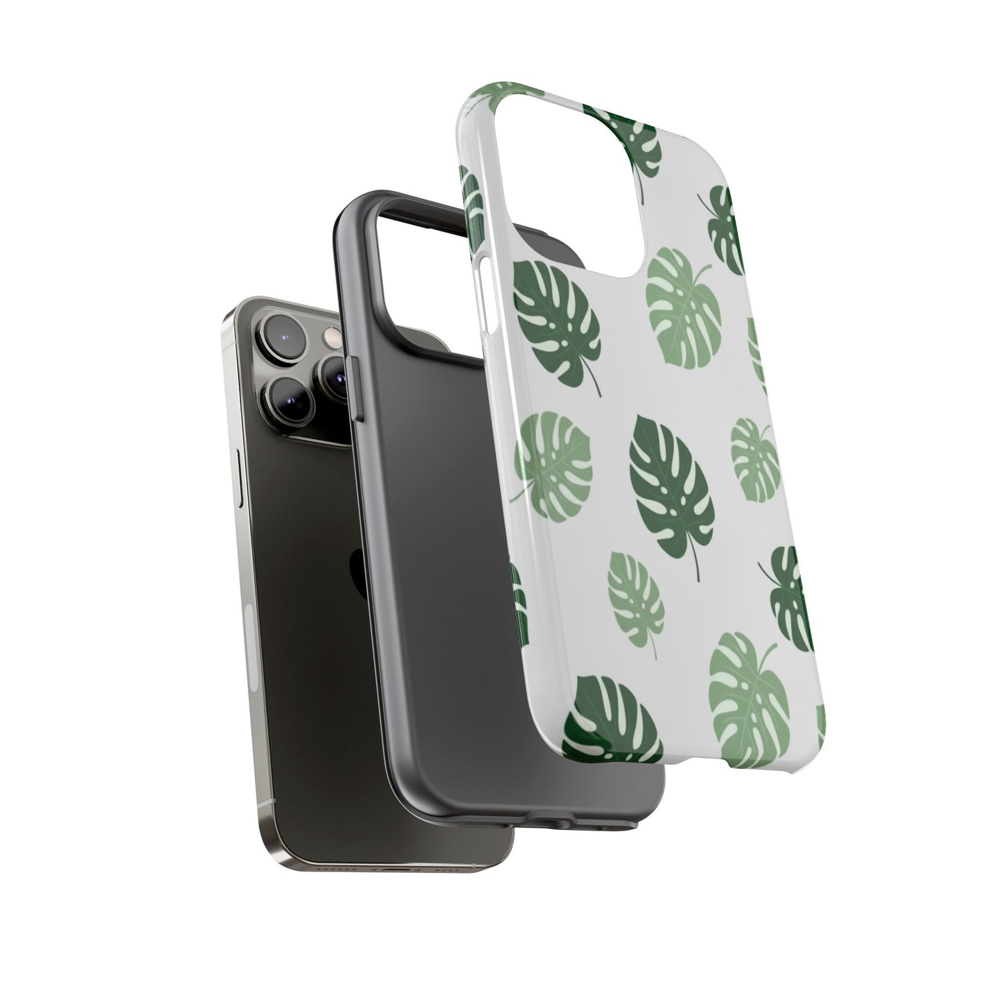 Monstera Leaf Phone Case — Tropical Green Pattern Tough Case
