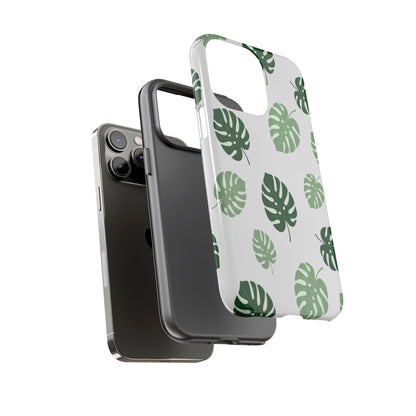 Monstera Leaf Phone Case — Tropical Green Pattern Tough Case