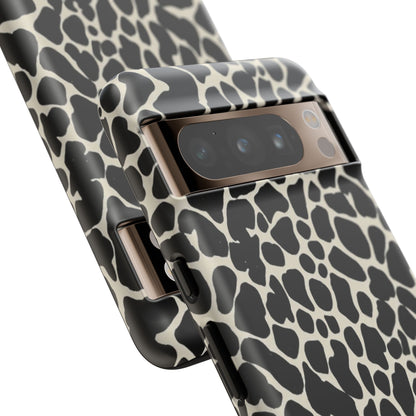 Black and White Cowhide Phone Case — Protective Tough Case