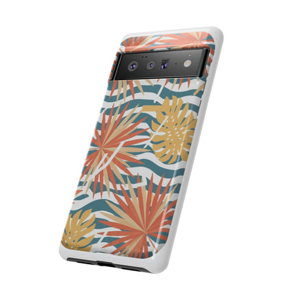 Tropical Palm Tough Phone Case – Retro Wave Floral Protective Cover