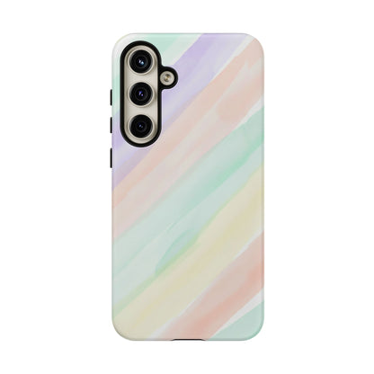 Pastel Watercolor Stripe Tough Phone Case