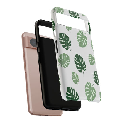 Monstera Leaf Phone Case — Tropical Green Pattern Tough Case