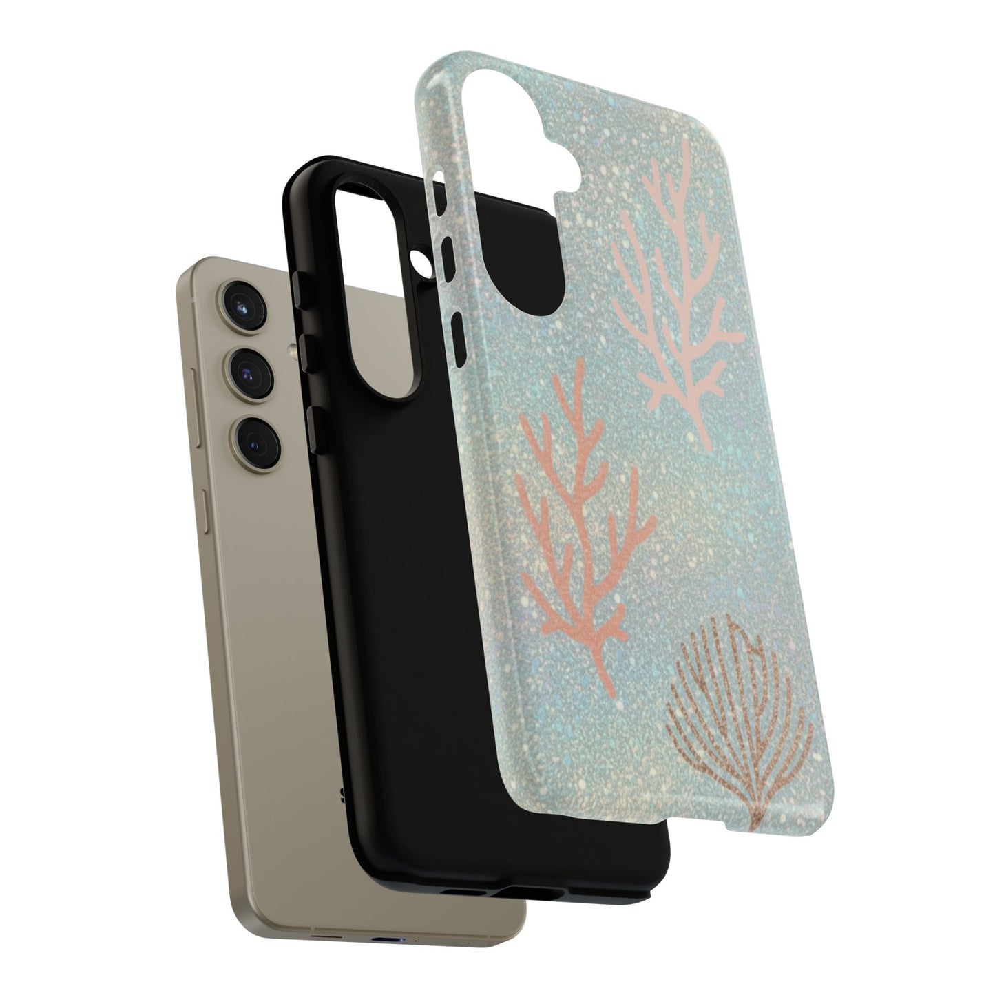 Seafoam Sparkle Phone Case – Coral & Seashell Tough Case