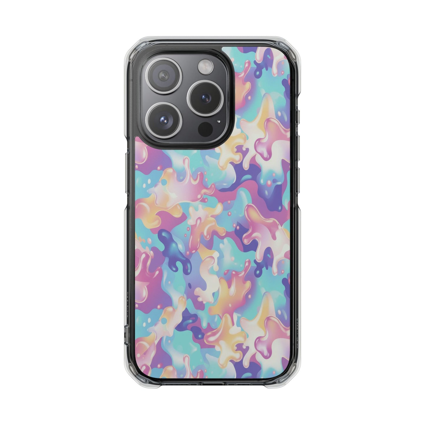 Pastel Liquid Camouflage Magnetic Clear Phone Case