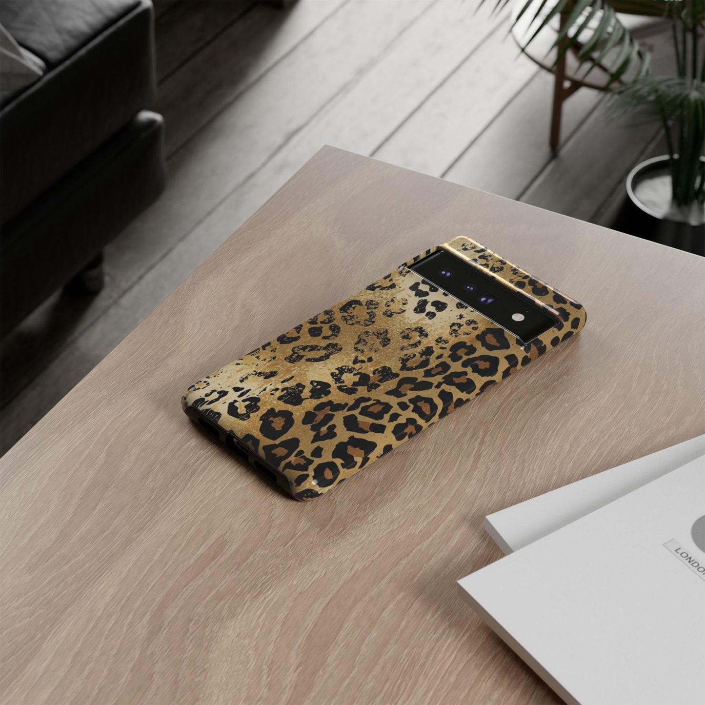 Leopard Print Tough Phone Case — Durable Protective iPhone Cover