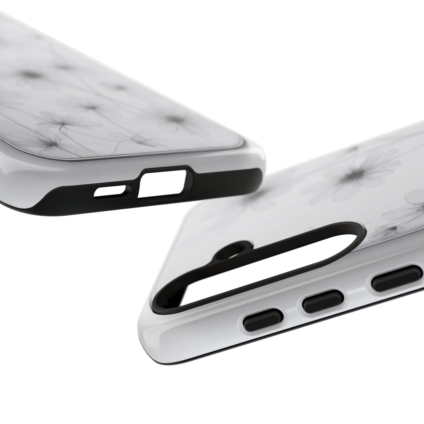 Tough Case — Black & White Floral Tough Phone Case