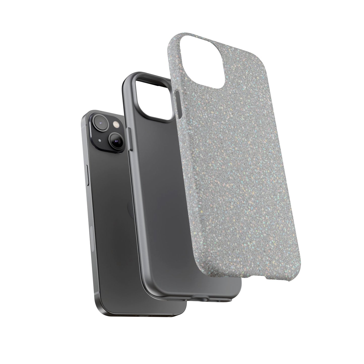 Glitter Silver Tough Phone Case — Sparkling Protective Phone Case